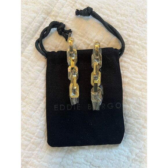 Eddie Borgo Supra Link Earrings 12k Gold -New - Picture 4 of 7